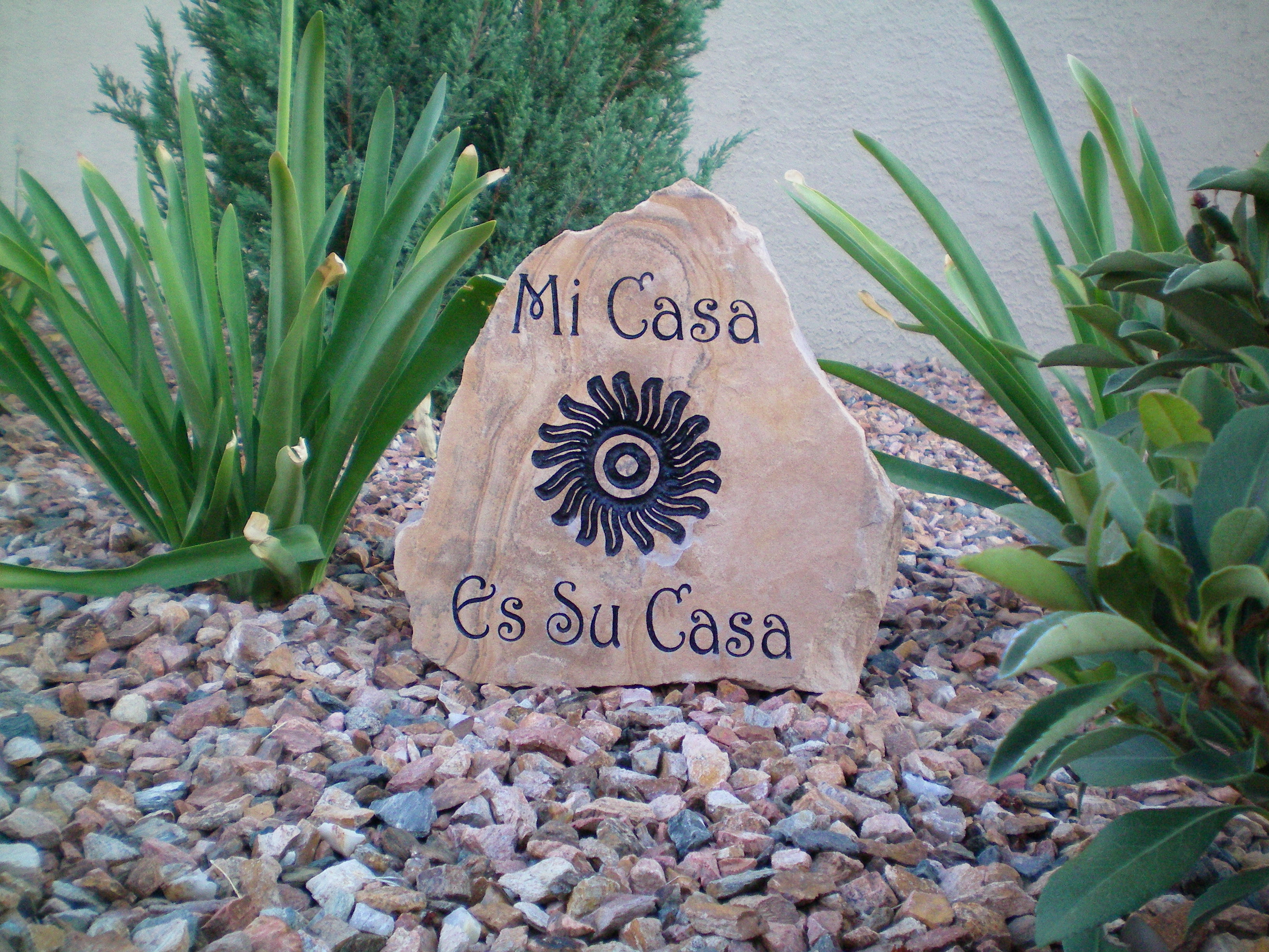 Custom Flagstone Engraving (Mi Casa)