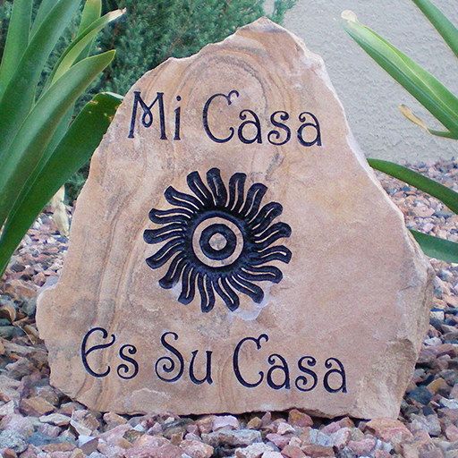 Custom Flagstone Engraving (Mi Casa)